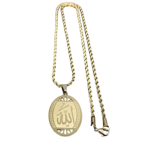 Collier musulman Allah couleur or qui ne ternit pas bijou islam mixte
