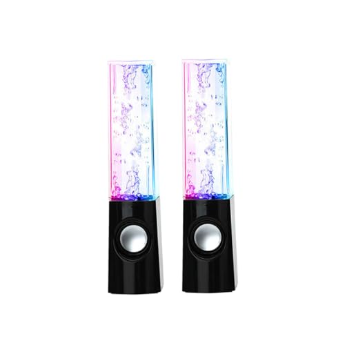 SHOWERORO LED Fountain Speakers Colorful Sound Speakers for PC and Laptop Stereo Sound for Parties and Home Use