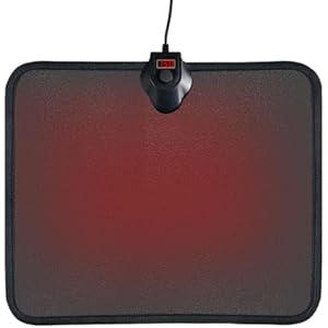 Upgraded Foot Warmer Under Desk Heater, Electric Heated Floor Mat, Fast Heat, 8 Temp Levels & Auto Shut Off Timer, Energy-Saving, Splashproof, Foot Heating Pad for Desk, Office, XL (Black)