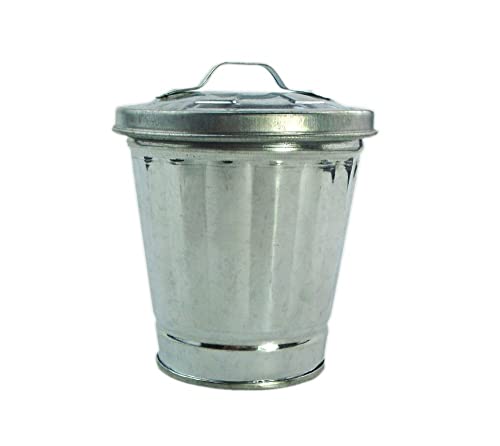Aiting Mini Trash Can & Iron Garbage Can Pencil Cup Holder 2Pcs (Silver) #TOP4