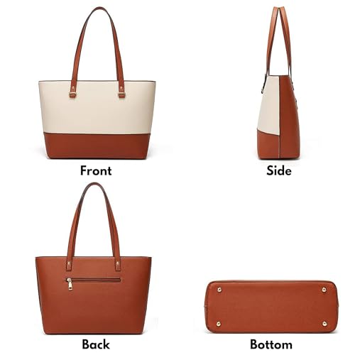 Image of Women's Tote Bag Elegant Multi-Pocket Handbag with Heart Pendant, Spacious & Stylish for Work, Travel & Daily Use