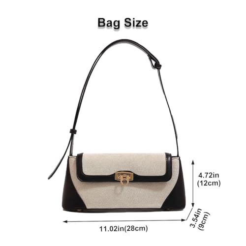 Small Shoulder Bag for Women, Retro PU Leather Underarm Bag Top Handle Hobo Tote Clutch Handbag Purse with Buckle Closure2