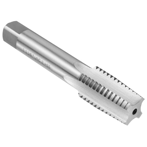 Image of uxcell Hand Taper Tap 1-1 /8 inch-7 UNC 2B Left Hand Thread Taper Style Taps Straight Flute Screw Tapping Threading Tool High Speed Steel HSS6542
