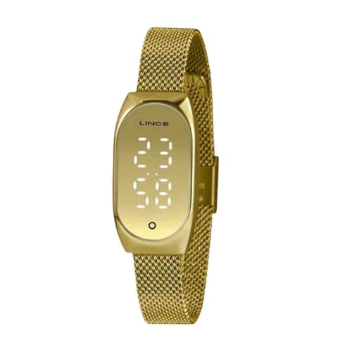 Relógio LINCE feminino dourado digital LDG4706L CXKX