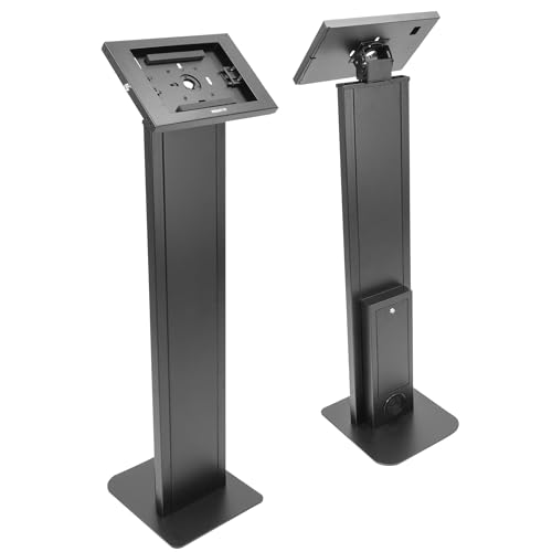 Image of Mount-It! Anti-Theft iPad Floor Stand Kiosk, Locking Tablet Floor Stand for iPad Gen 7-11 & A16, Air & Pro (10.2 inch-11 inch), Commercial Kiosk for Retail, Lobby & Trade Show, Black