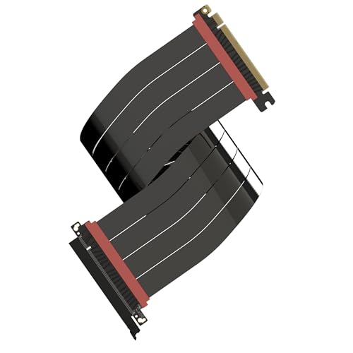 Image of LINKUP - AVA5 PCIE 5.0 Riser Cable (Open Box) [60cm (Total Length 64cm)] RTX5090 RX9070 GPU Ready | x16 128GB /s Speed | Compatible with PCIe 4.0 & WRX80 /WRX90E | Straight, Black