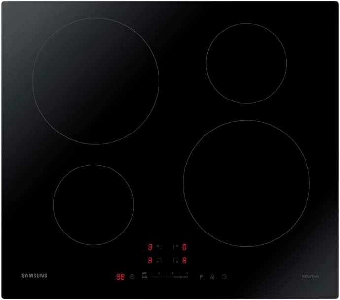 Samsung Induction Hob with 4 Cooking Zones, With Touch Control, Colour: Black, Material: Ceramic Glass, NZ64H37070K