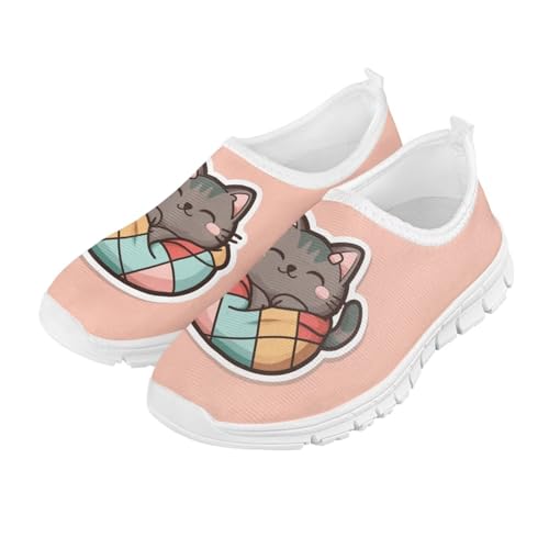 Cat Shoes for Todder Girl Slip on Shoes for Girls Size 12 Little Girls Sneakers Cute Shoes for Girls 10-12 Lightweight Running Shoes Active Kids Casual Shoes,Size 332