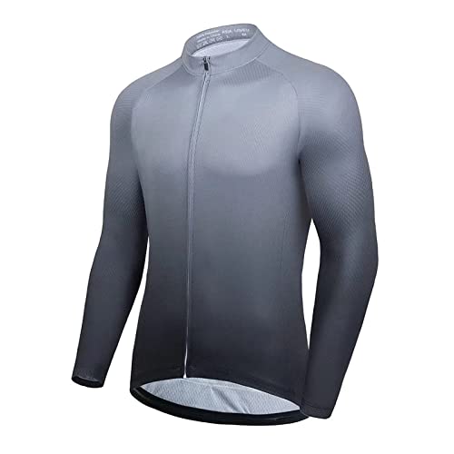 Camiseta de ciclismo para hombre manga larga con cierre completo miniatura 1