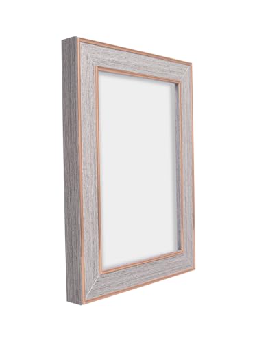 Image of GOLDEN PEACOCK Antique Grey with Gold Accents 5x7 Inch Photo Frame | Set of 1 Elegant Wall & Tabletop Picture Frame for Home Decor and Gifting