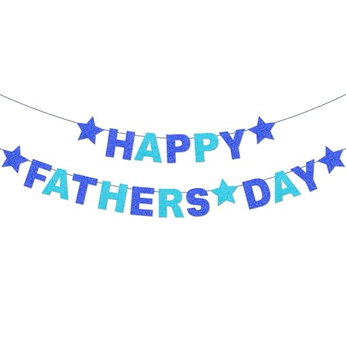 Happy Fathers Day Banner Fathers Day Bunting Garland Decorations for Dad Daddy Birthday Backdrop Party Decor Daddys Day Gifts Flag from Daughter Son