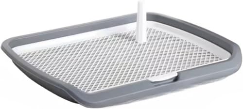 犬用トイレ 特大 飛散防止尿 柱付き 小便器 取り外し可能 フラット トイレ65X50CM 大型犬トイレ トレイ ワイド マーキングポール フチ付き トレーニング しつけ メッシュ しつけるウォールトレー ボックス屋内/屋外