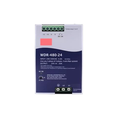 Alimentation de tension WDR-480-24 mince pour profilé rail 480W
