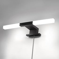 Lámparas Para Cuarto Pequeño DILUMEN Lámpara de Espejo Baño LED 5W 28cm 500LM,Blanco Frío 6000K Luz de Espejo de Baño Negro,Prueba de Agua IP44 Aplique Espejo Baño.