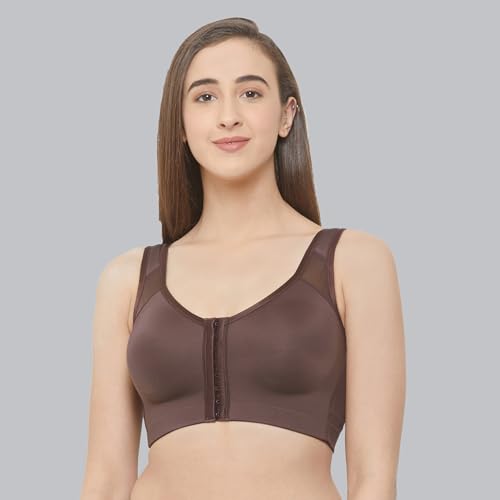 Image of SOIE Women Front Closure Full Coverage Non Padded Non Wired Posture Correction Bra