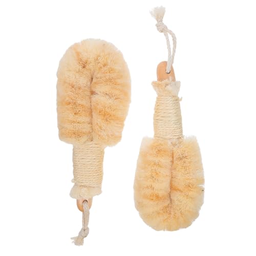Brosse sisal naturel grand format avec manche bois ergonomique Garvalon lot de 2