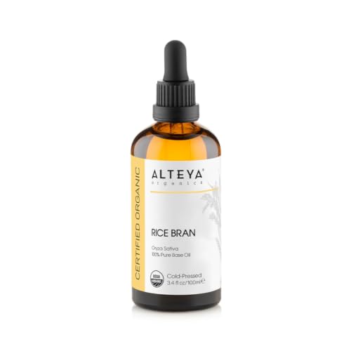 Alteya Organics Rice Bran Oil Certified USDA Organic Carrier Oil 3.4 Fl Oz