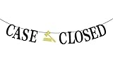 Black Glitter Case Closed Banner - Congrats Lawyer Graduation Bunting Sign - Law School Grad Party...
