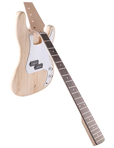 Fistrock Diy Bass Guitar Kit Pb Bass Style Beginner Kits 4 String Right Handed With Paulownia Body Hard Maple Neck Dyed Poplar Fingerboard Chrome Hardware Build Your Own Bass Guitar. #TOP4