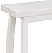 Amazon Basics Solid Wood Saddle-Seat Kitchen Counter Barstool with Footrest, Easy Assembly - 29-Inch Height - White - Set of 2