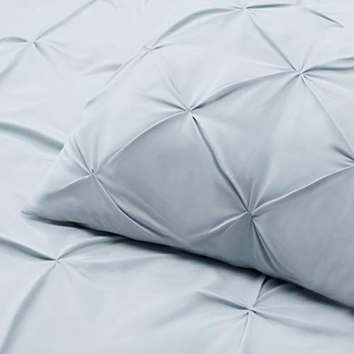Image of Nestl King Comforter Set Pinch Pleat Comforter, Bedding Comforter Sets, Comforter Set for King Bed, Pintuck Comforter Set King /Cal King Size, Down Comforter with 2 Pillow Shams, 3-Piece - Ice Blue