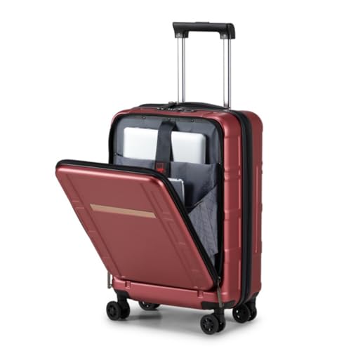 20-inch Front-opening Expandable Suitcase, Suitcase, Luggage, Silicone Handle, Inner Iron and Outer Aluminum Pull Rod, Silent Wheels, Swivel Wheels, TSA Combination Lock, Burgundy4