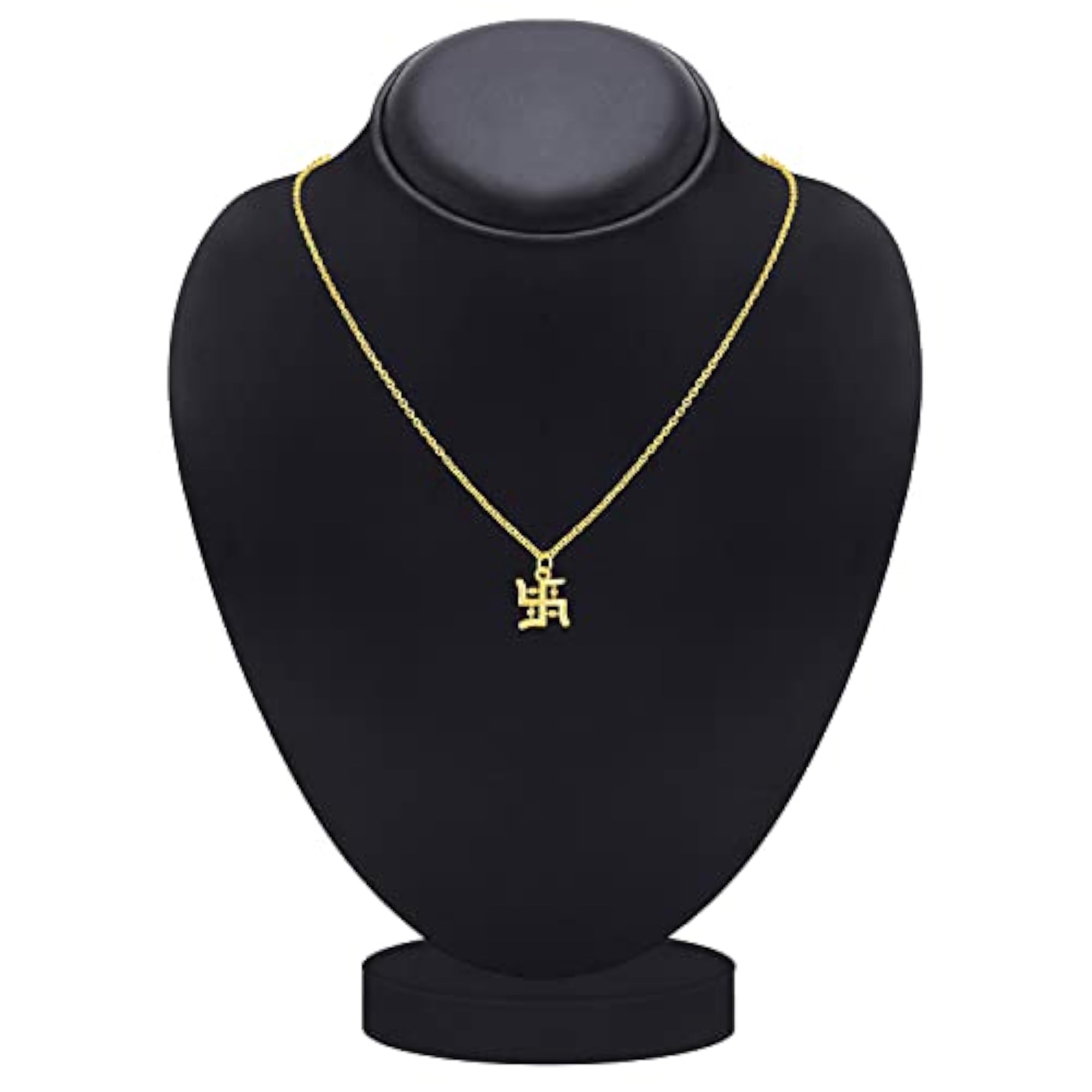 Gold Plated Religious Swastik Pendant with Chain