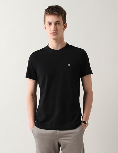 Image of Arrow Sports Men's Solid Regular Fit T-Shirt