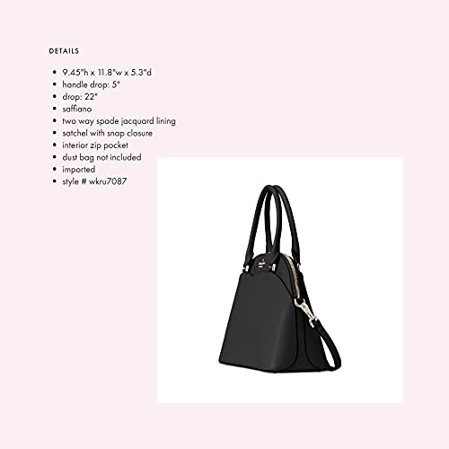 Kate Spade New York Payton Medium Dome Top Zip Satchel Crossbody Bag In Black #TOP2
