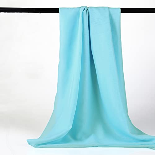Tissu mousseline de soie bleu d'eau 150x300 cm pour décoration de table