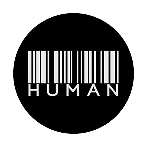 Human Bar Code Alien UFO Space Planet Theory PopSockets Swappable PopGrip, Black - Image 3