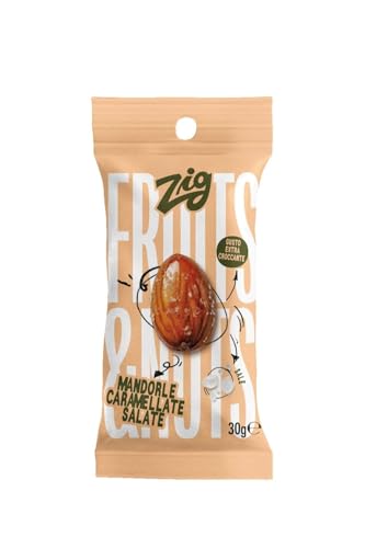 ZIG - Snack Fruits & Nuts - Almendras tostadas pralinadas y saladas 300 g | 10 sobres de 30 g