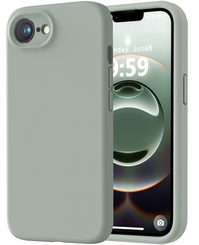 Image of LOVE 3000 Designed for iPhone 16e /17e Case, Premium Silicone with [Soft Anti-Scratch Microfiber Lining] Shockproof Protective Phone Case for Men Women Girls 6.1 inch, Calke Green