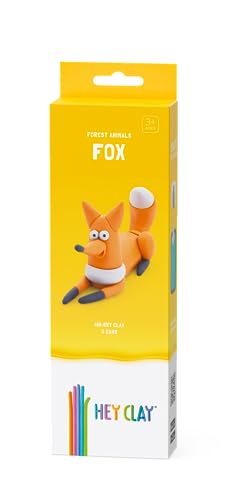 Image of HEY CLAY Forest Animals - Claymate Fox - Air Dry Clay Kit 3 cans and Sculpting Tools with Fun Interactive Instructions App