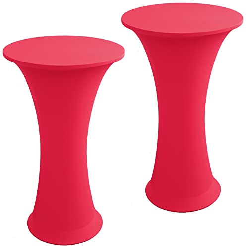 Image of Cocktail Table Covers - 2 Pack 24 inchx43 inch Fitted Highboy Table Cloth - Magenta