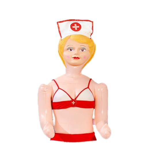Inflatable Blow Up Doll Life Size with Nurse Uniform Pranks for Adults Bachelor Party Decorations Funniest Gag Gifts