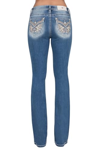 Miss Me Women's Warm Wings Faux Flap Pockets Jeans