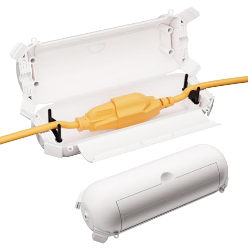 2 Pack of RESTMO Compact Outdoor Extension Cord Cover, IP44 Waterproof Box and Safety Housing Case...