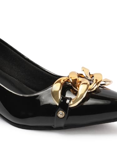 Image of Carlton London Women Stylish Slipon Pump Shoes with Kitten Heels, Pointed Toe