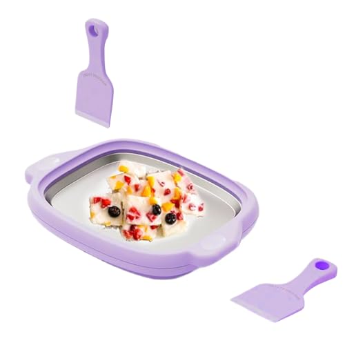 Máquina para hacer helados enrollados - Bandeja para helados | Raspadores Reutilizables Easy 2 | Herramienta de yogur de postre de sorbete | Accesorio de preparación de golosinas divertidas par