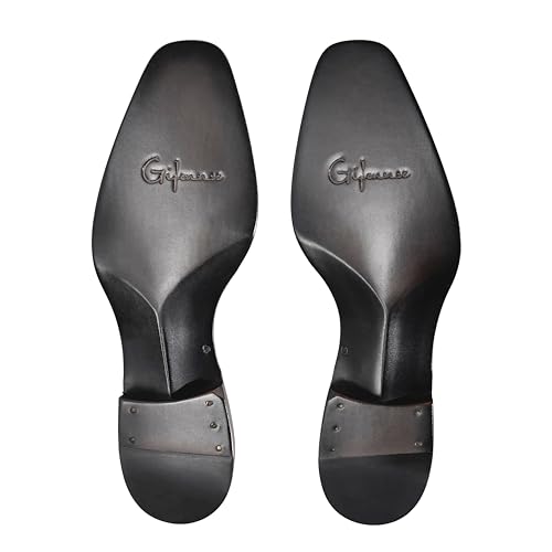 Image of Men's Genuine Leather Loafers Hand-Dyed Leather Sole Slip-On Dress Shoes