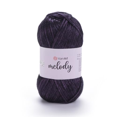 Image of YarnArt Melody Variegated Chainette - Metallic Sheen Fiber for Knitting, Crochet & Embroidery, 100g (3.5 oz) Skein, 230m (251 yd), Premium Blend of 70% Polyamide 21% Acrylic 9% Wool (889)