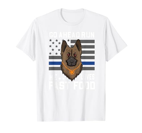Polizeihund Deutscher Schäferhund Witz USA Flagge Spaß Strafverfolgung T-Shirt