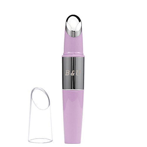 Bridge&Universe Facial Massager Wand, Sonic Heating Vibration Eye Massager Rollers, Relieves Dark Circles and Puffiness for Skin Care Nutrition Booster (Purple)