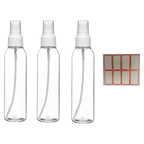 Spray Bottles, 1.69oz/50ml 3.38oz/100ml Clear Empty Fine Mist Plastic Mini Travel Bottle Set, Small Refillable Containers with Labels (3pcs 100ml) Cover