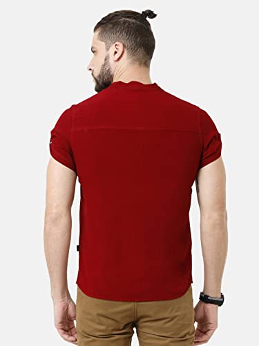 Image of Identiti Short Sleeves Solid Slim Fit 100% Viscose Casual Shirt /Kurta for Men