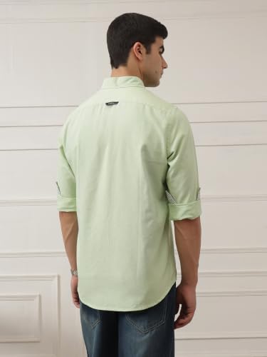 Image of Thomas Scott Men's Cricket Club Collection Classic Regular Fit Twill Shirt | 100% Cotton Long Sleeve Solid Shirt with Button Down Collar (Available in Plus Size)