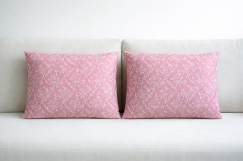 Image of Skyla Bedsheet for Double Bed| King Size 400 TC Cotton| 108 * 108 Inch Bedsheet|King Size Bedsheet with 2 Pillow Covers(Pink Ferm)