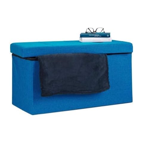 Relaxdays Faltbare Sitzbank XL, mit Stauraum Cover