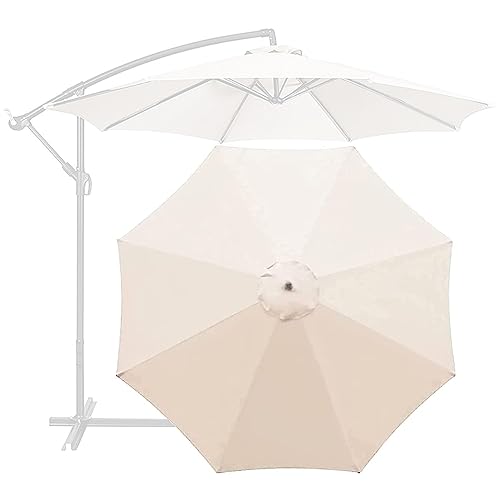 Replacement Umbrella Canopy for 10ft 8 Ribs Cantilever, Outdoor Parasol Umbrella Replacement Cover, UV30+ Protection, Anti-ultraviolet, Waterproof (Color : Beige)